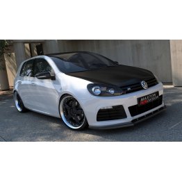 Накладка сплиттер на передний бампер на Volkswagen Golf VI R